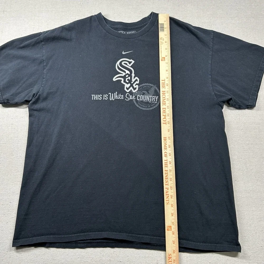 Nike Team White Sox Shirt Mens XL Baseball Chicago Country Map Center Check Y2K